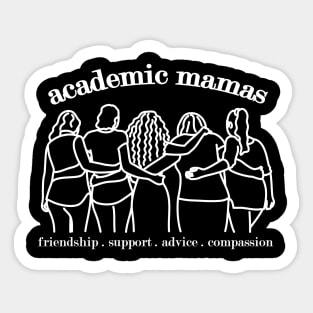 Academic Mamas White Font Sticker